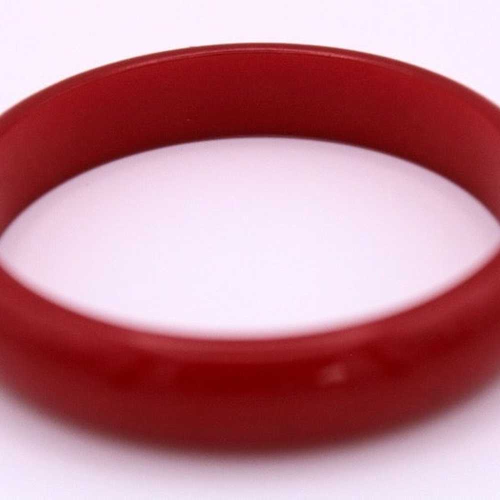 Vintage genuine cherry red bakelite bangle bracel… - image 2