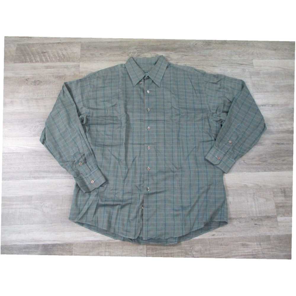 Vintage Green Plaid Poplin Mens Shirt by Gitman B… - image 1