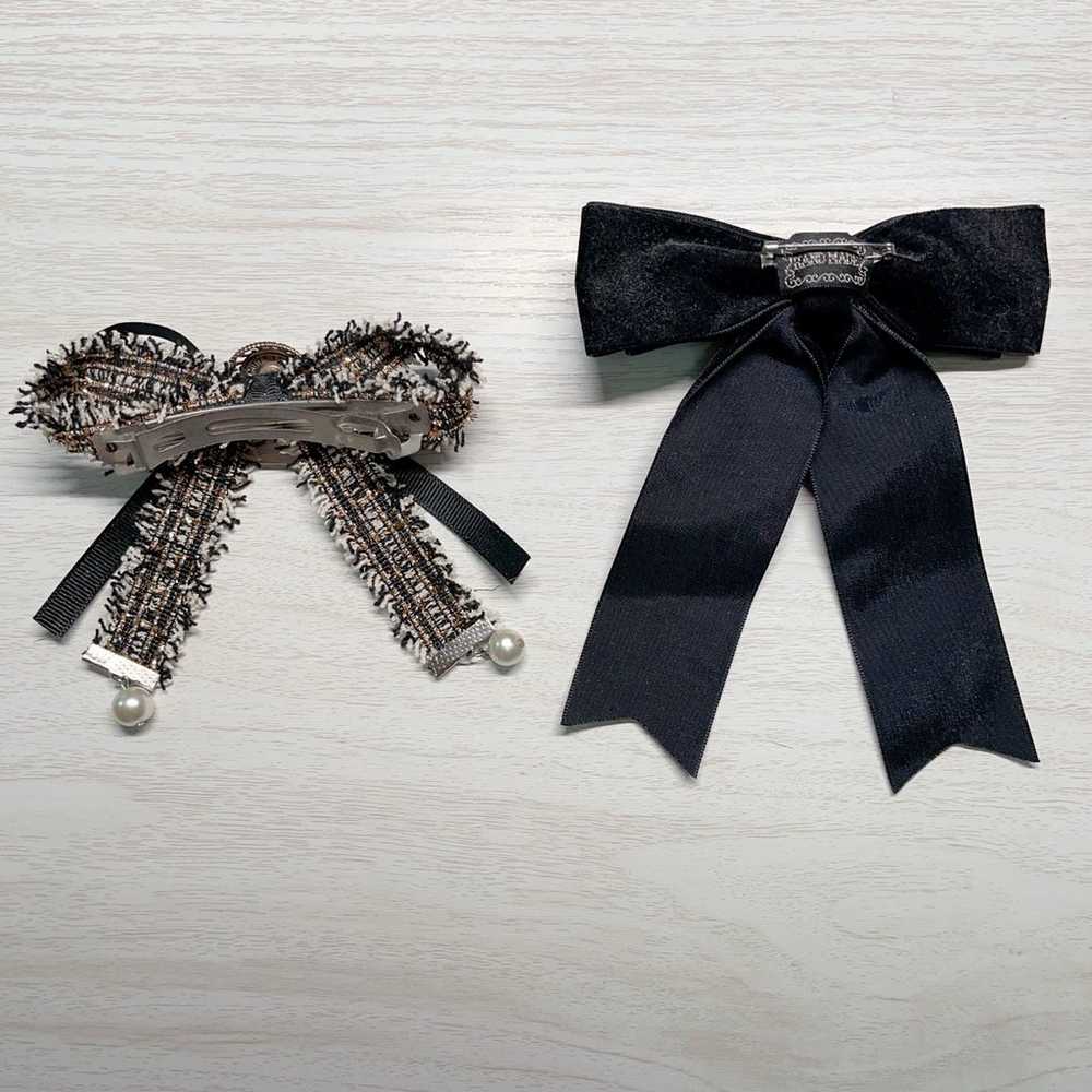 CC Chanel bow hair barrette clip brooch pin clip … - image 3