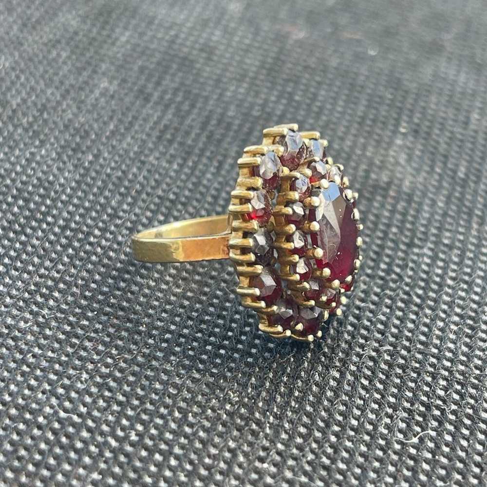 Antique bohemian Garnet 8k Gold  Ring - image 2