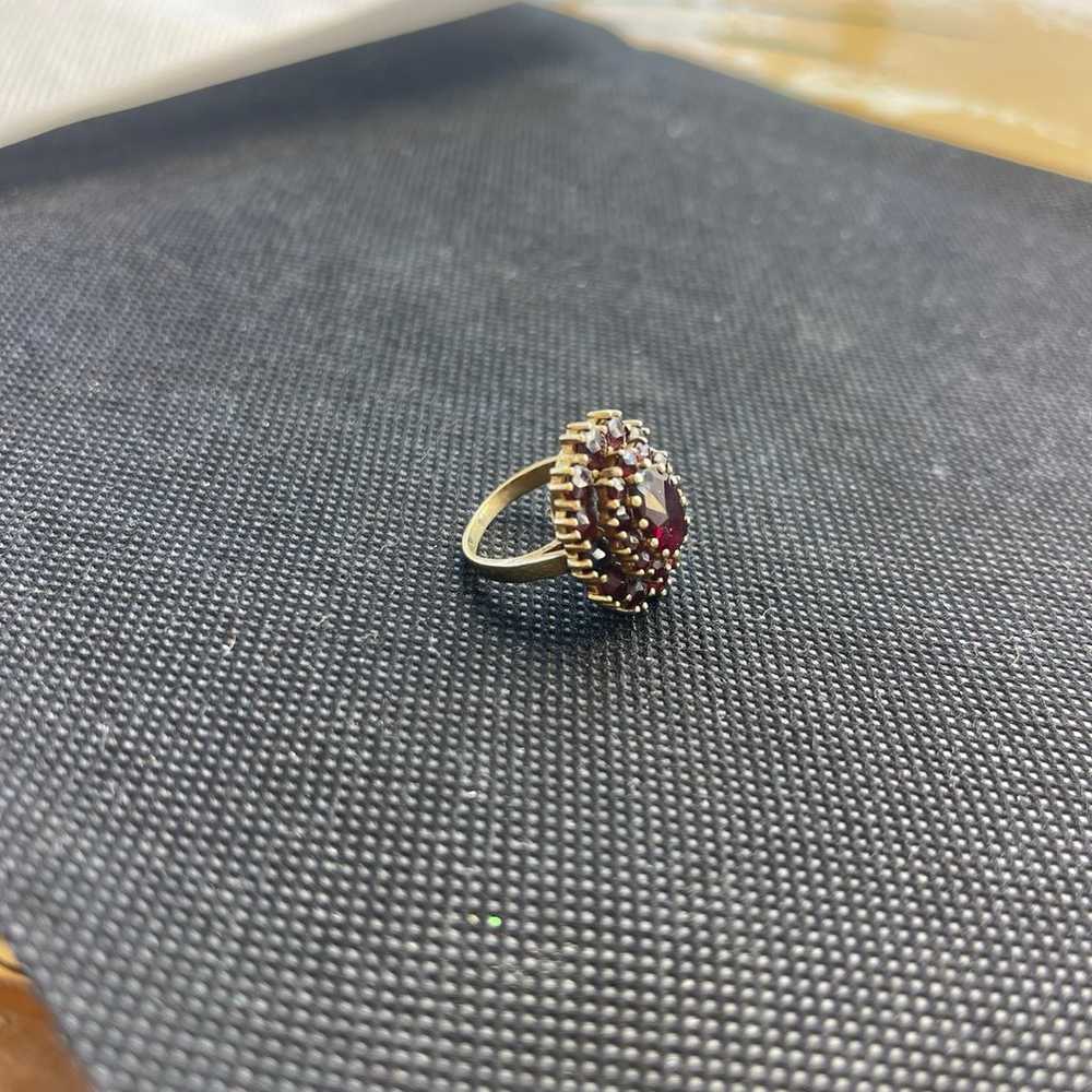 Antique bohemian Garnet 8k Gold  Ring - image 4