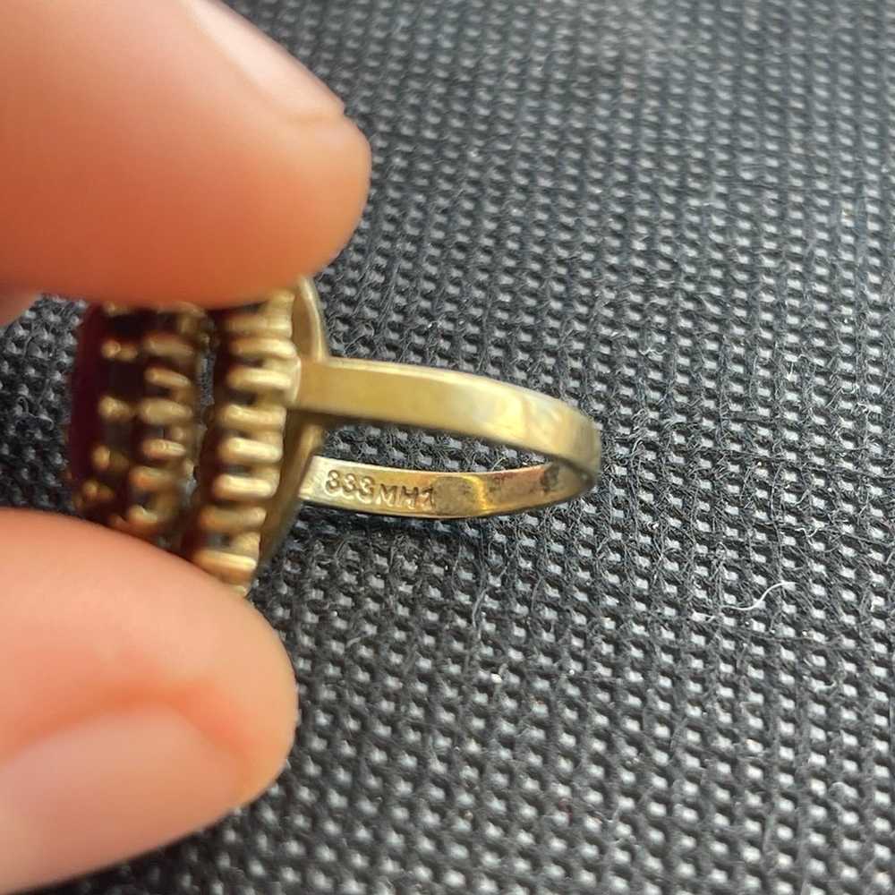 Antique bohemian Garnet 8k Gold  Ring - image 5