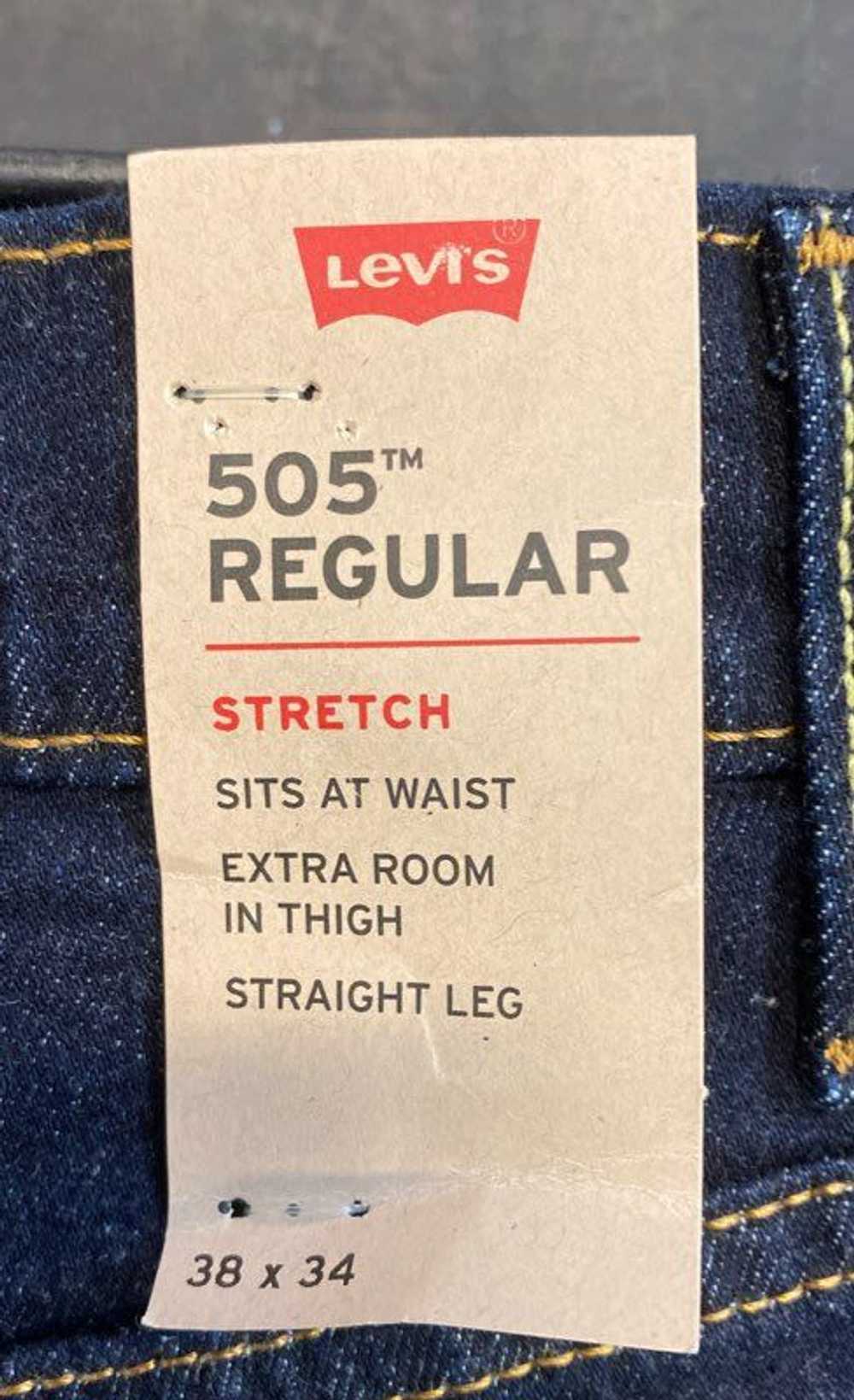 NWT Levi's 505 Mens Blue Regular Fit Stretch Deni… - image 4