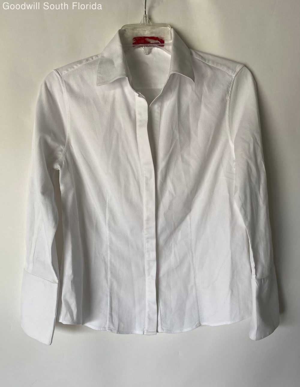 Authentic Carolina Herrera Womens White Button Do… - image 1