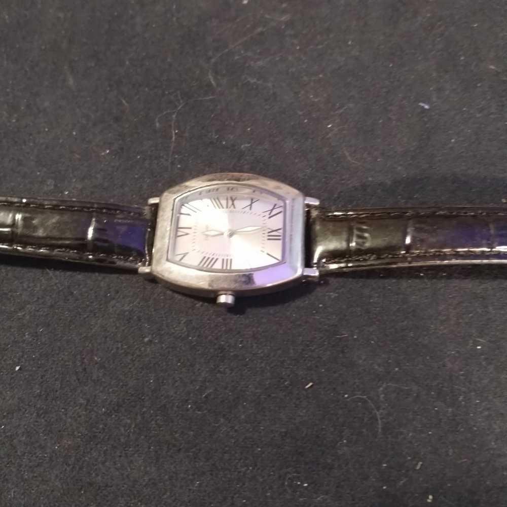 Vintage women's black leather SKC watch - image 2