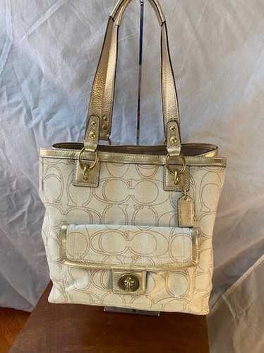 Penelope ターコイズ トートバッグ Coach tote penelope signature - Gem