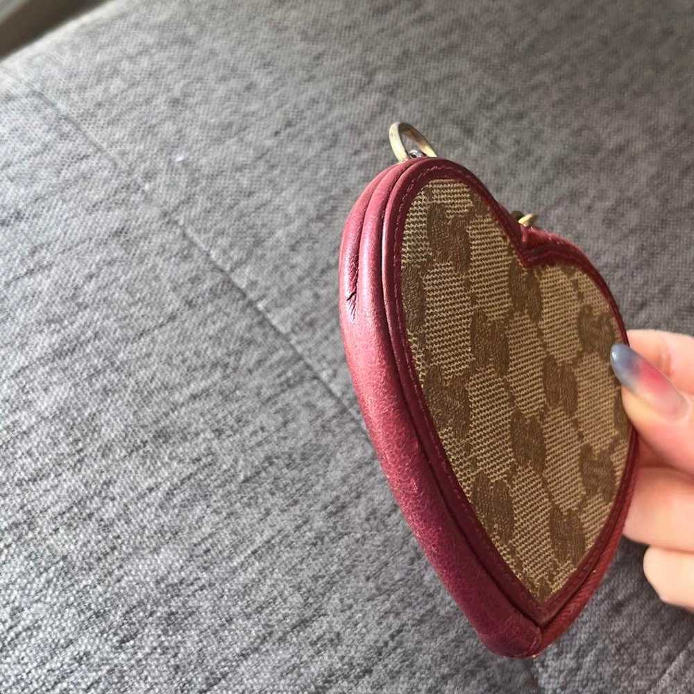 GUCCI Coin Case Coin Purse Wallet Heart Vintage - image 3