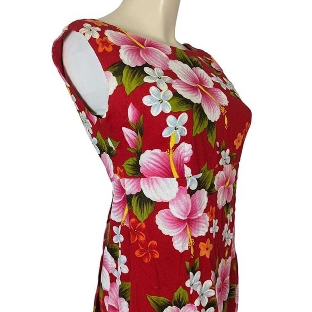 UI-MAIKAI Dress Size Small red pink Hawaiian Hibi… - image 5