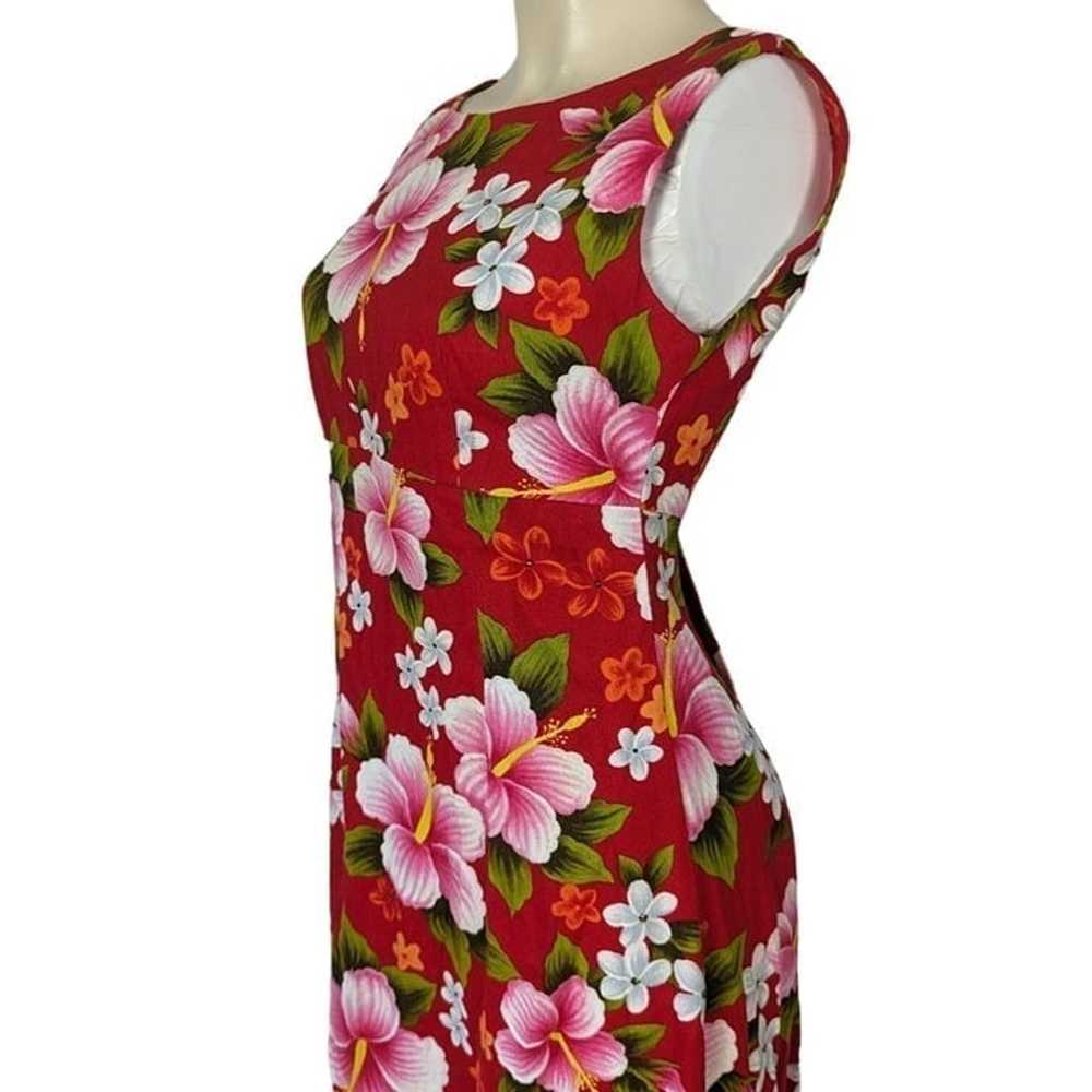 UI-MAIKAI Dress Size Small red pink Hawaiian Hibi… - image 6