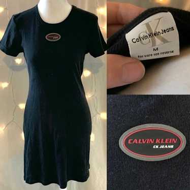 Calvin Klein Jeans Y2K Vintage Ribbed Black T-Shi… - image 1