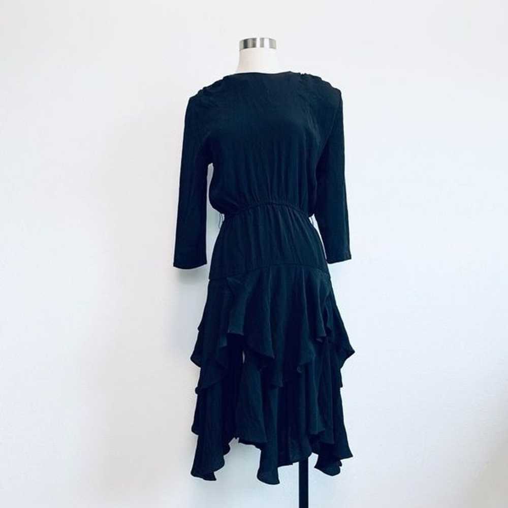 Vintage Pheobe Black Midi Dress Tiered Ruffle Sal… - image 2