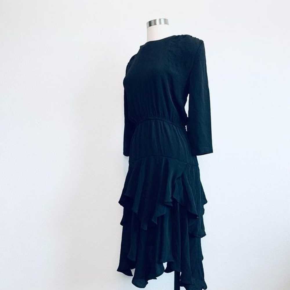 Vintage Pheobe Black Midi Dress Tiered Ruffle Sal… - image 3