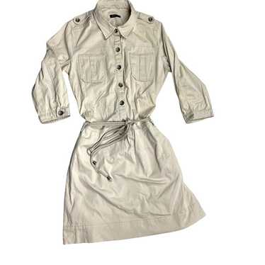 Womens Massimo Dutti Dress Cream Button-Up Shirt … - image 1