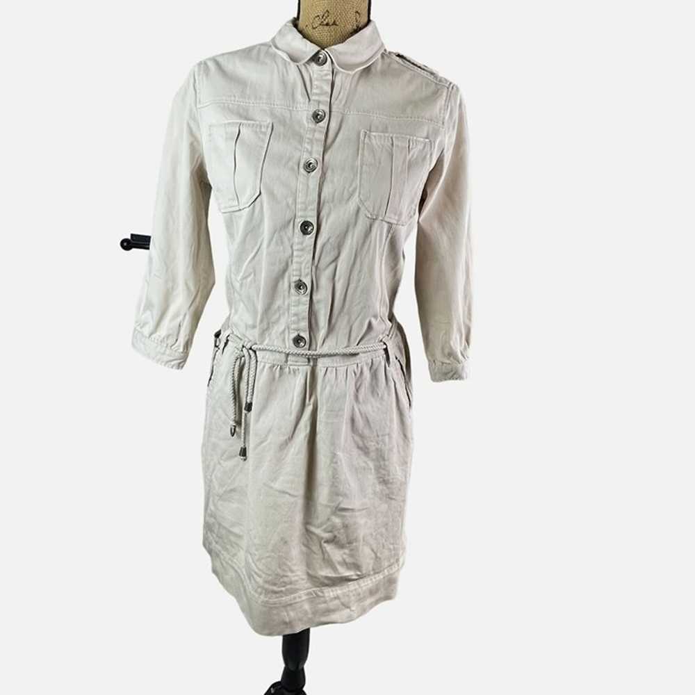 Womens Massimo Dutti Dress Cream Button-Up Shirt … - image 2