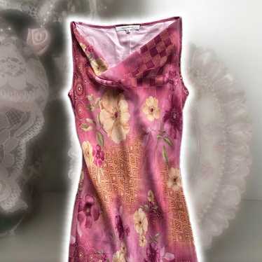 00s Y2K vintage Fairy Grunge floral sleeveless dr… - image 1