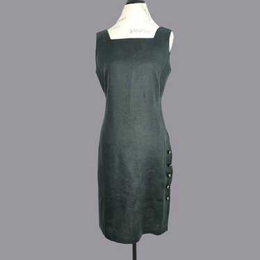 Vintage Valentino Black Linen Dress Small - image 1