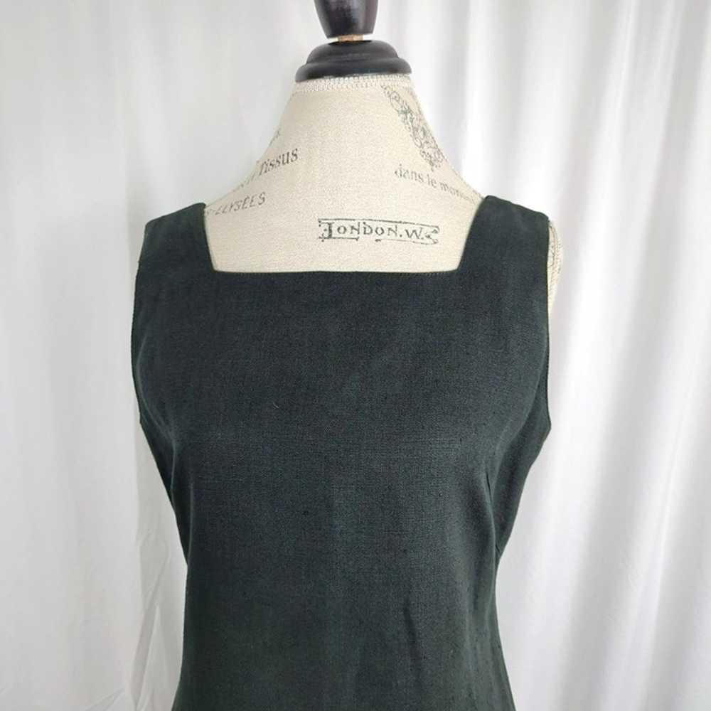 Vintage Valentino Black Linen Dress Small - image 2