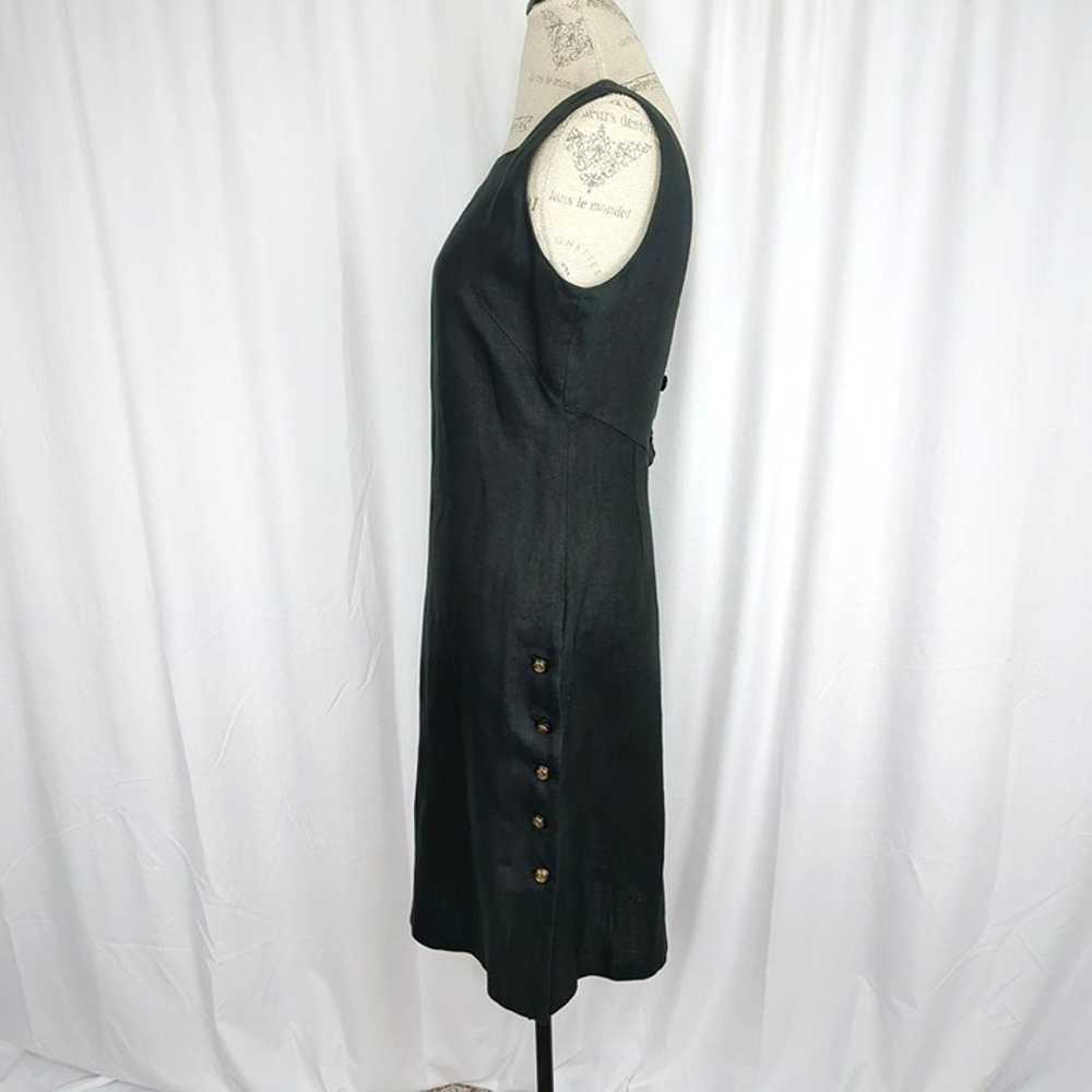 Vintage Valentino Black Linen Dress Small - image 4