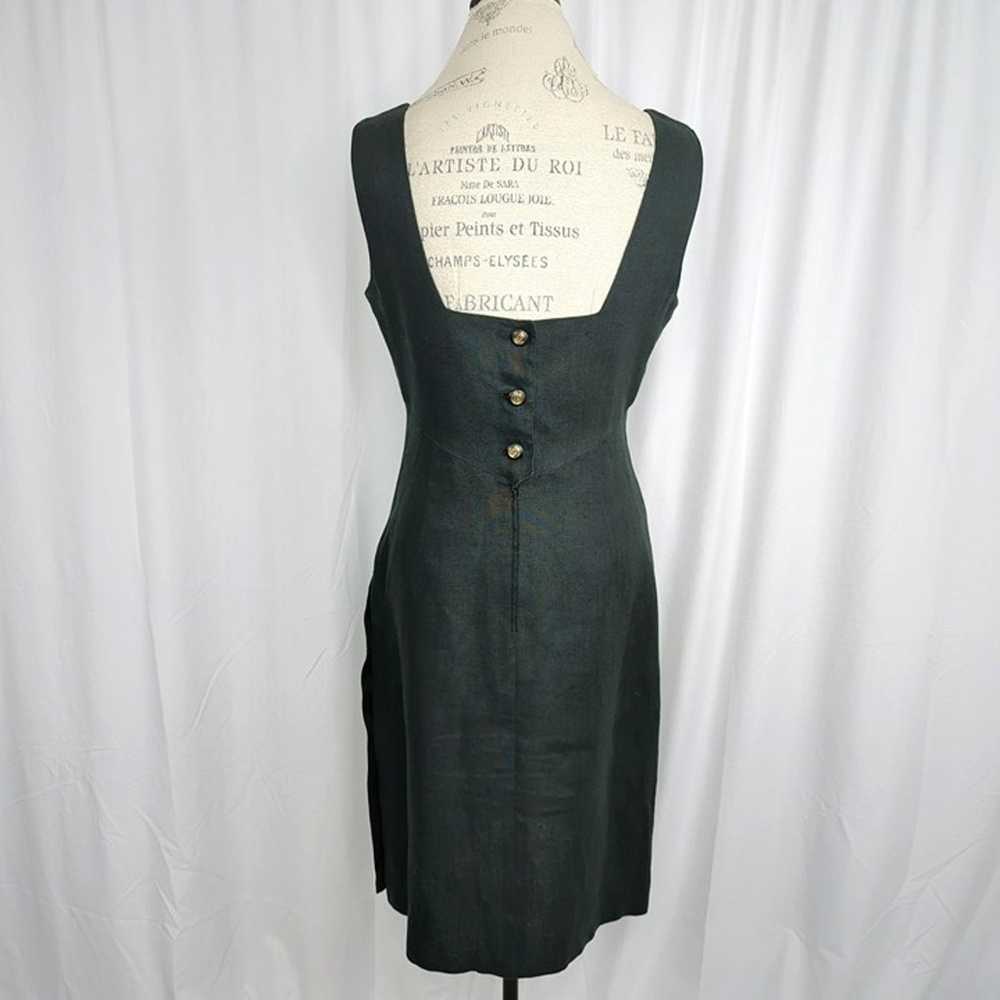 Vintage Valentino Black Linen Dress Small - image 5