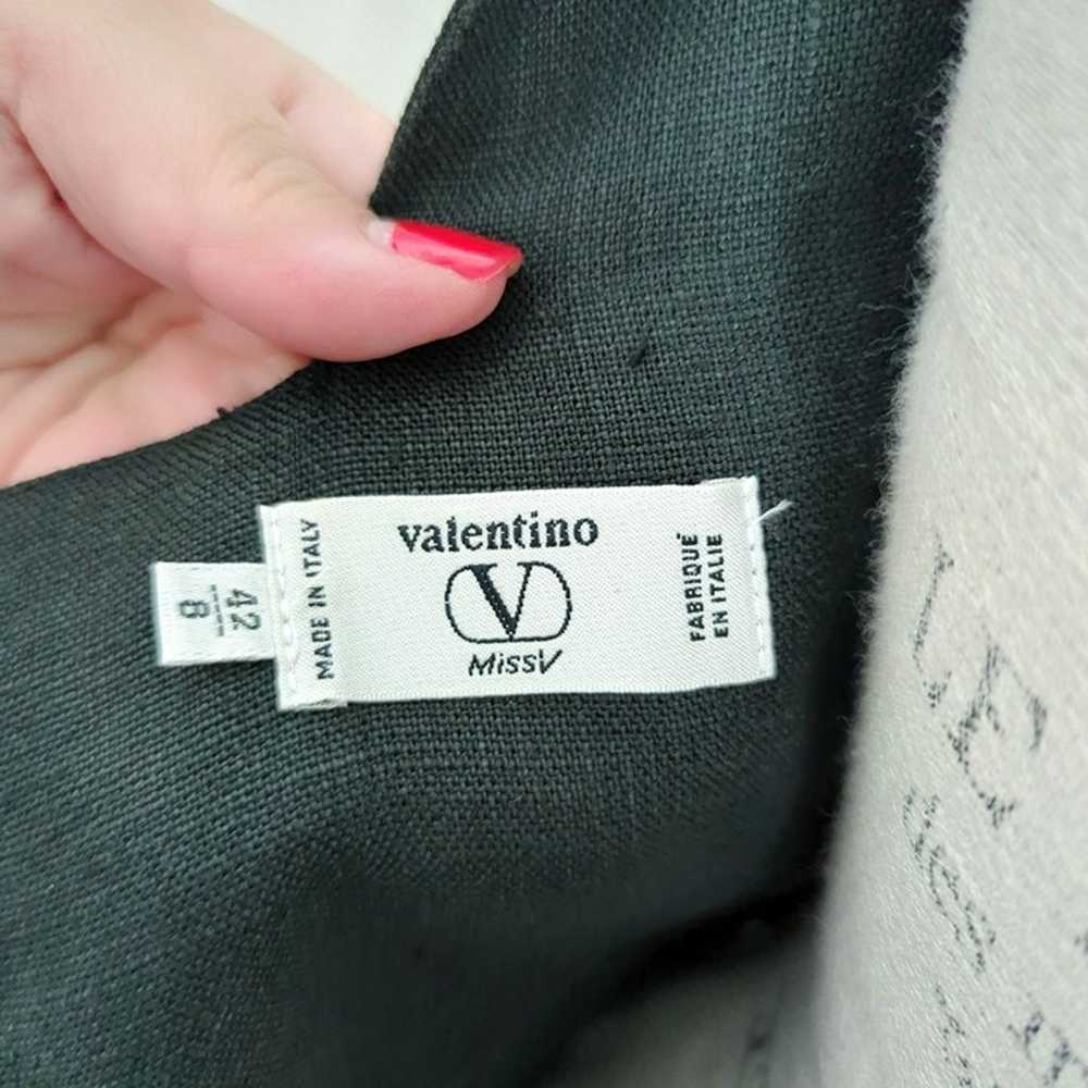 Vintage Valentino Black Linen Dress Small - image 8