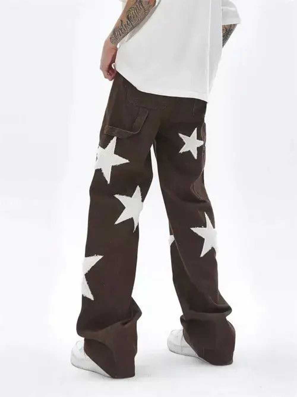 Streetwear Stars Embroidery Baggy Pants - image 2