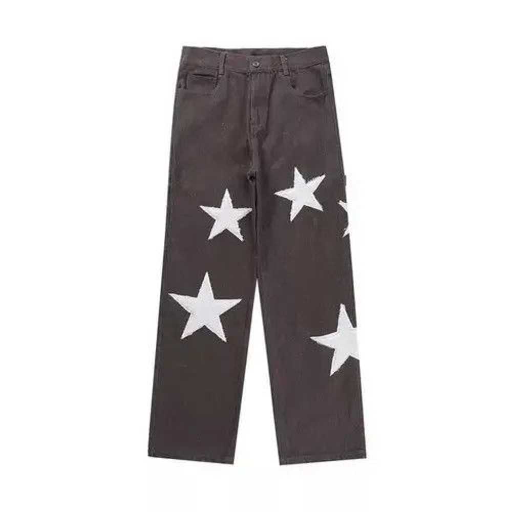 Streetwear Stars Embroidery Baggy Pants - image 3