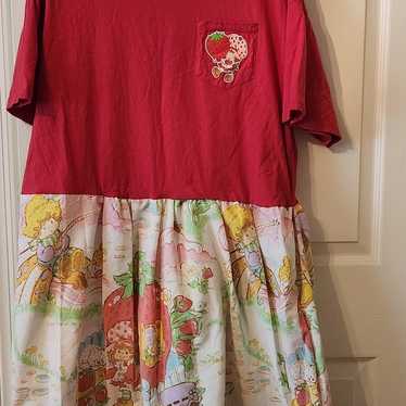 Strawberry shortcake 80s vintage bedsheets dress - image 1