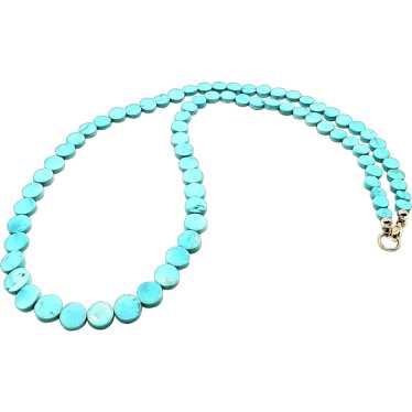 Genuine Sleeping Beauty Turquoise and 14k Gold Ne… - image 1