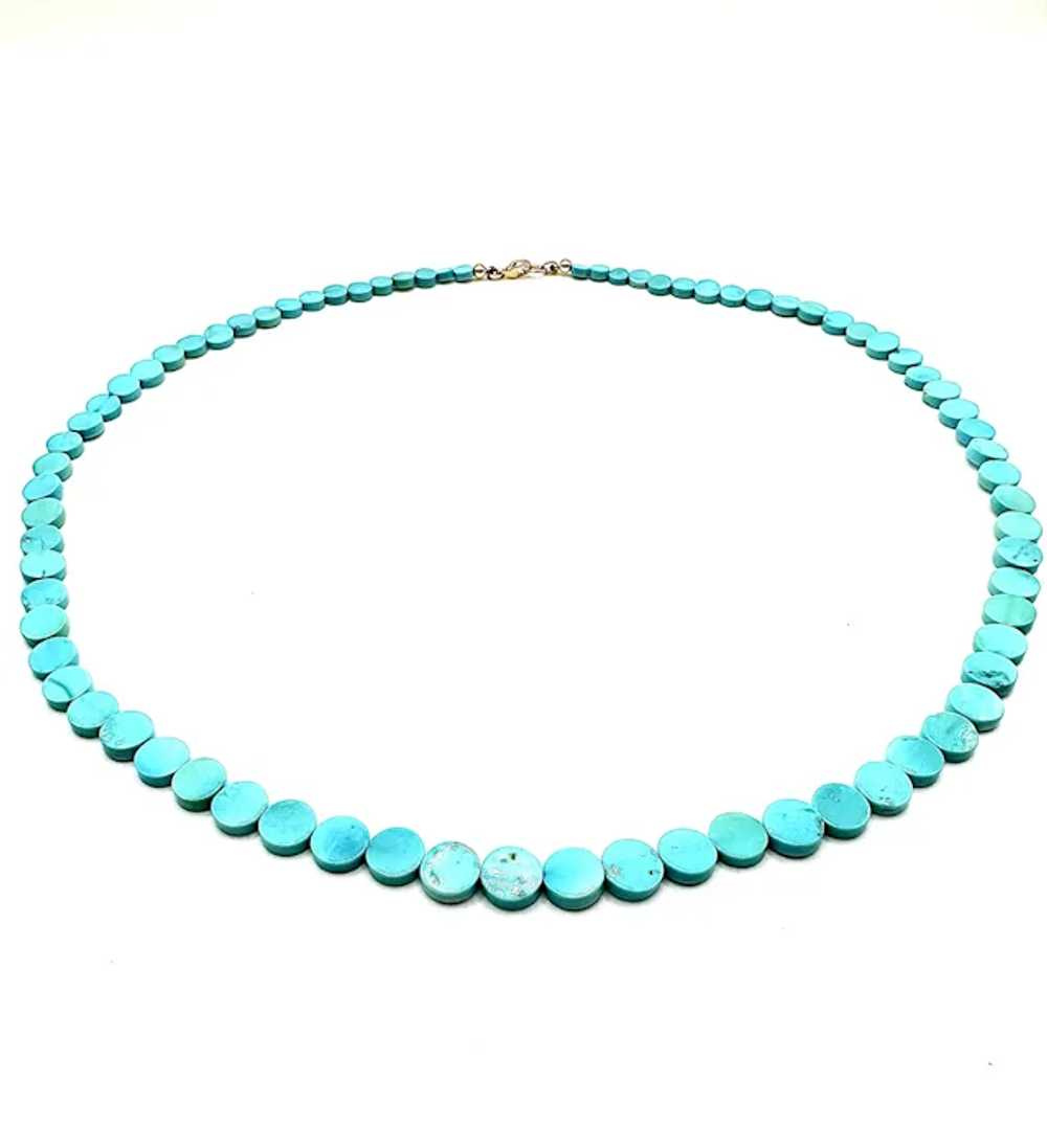 Genuine Sleeping Beauty Turquoise and 14k Gold Ne… - image 4