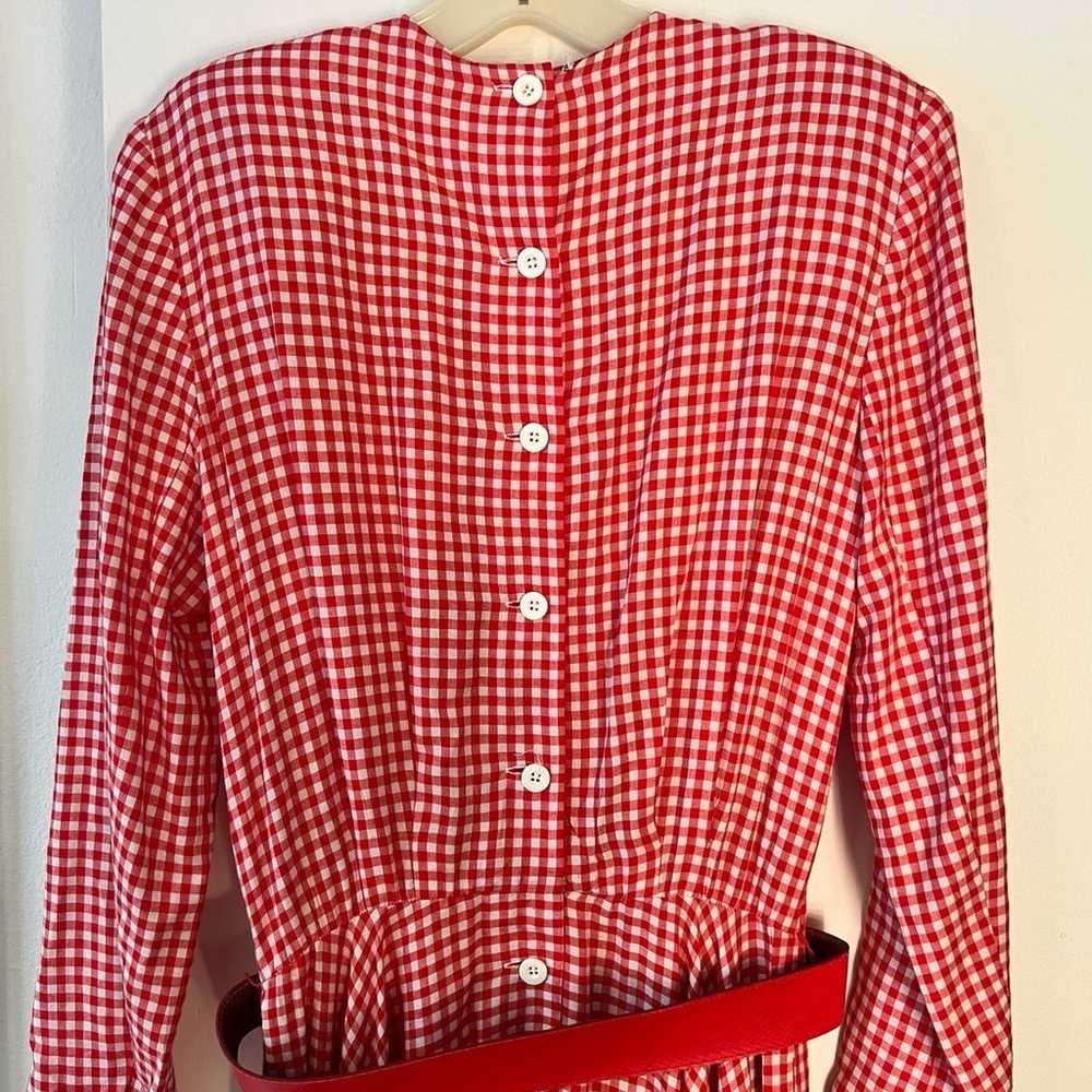 Vintage Liz Claiborne Red Gingham Dress - image 11