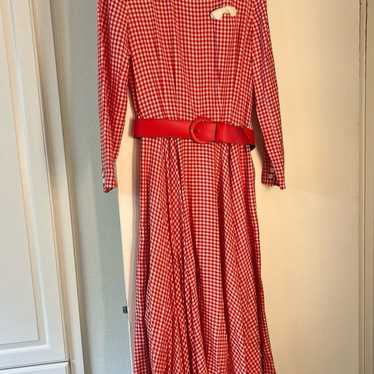 Vintage Liz Claiborne Red Gingham Dress - image 1