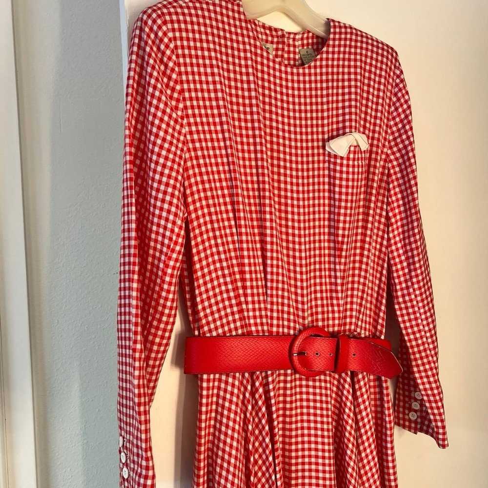 Vintage Liz Claiborne Red Gingham Dress - image 2