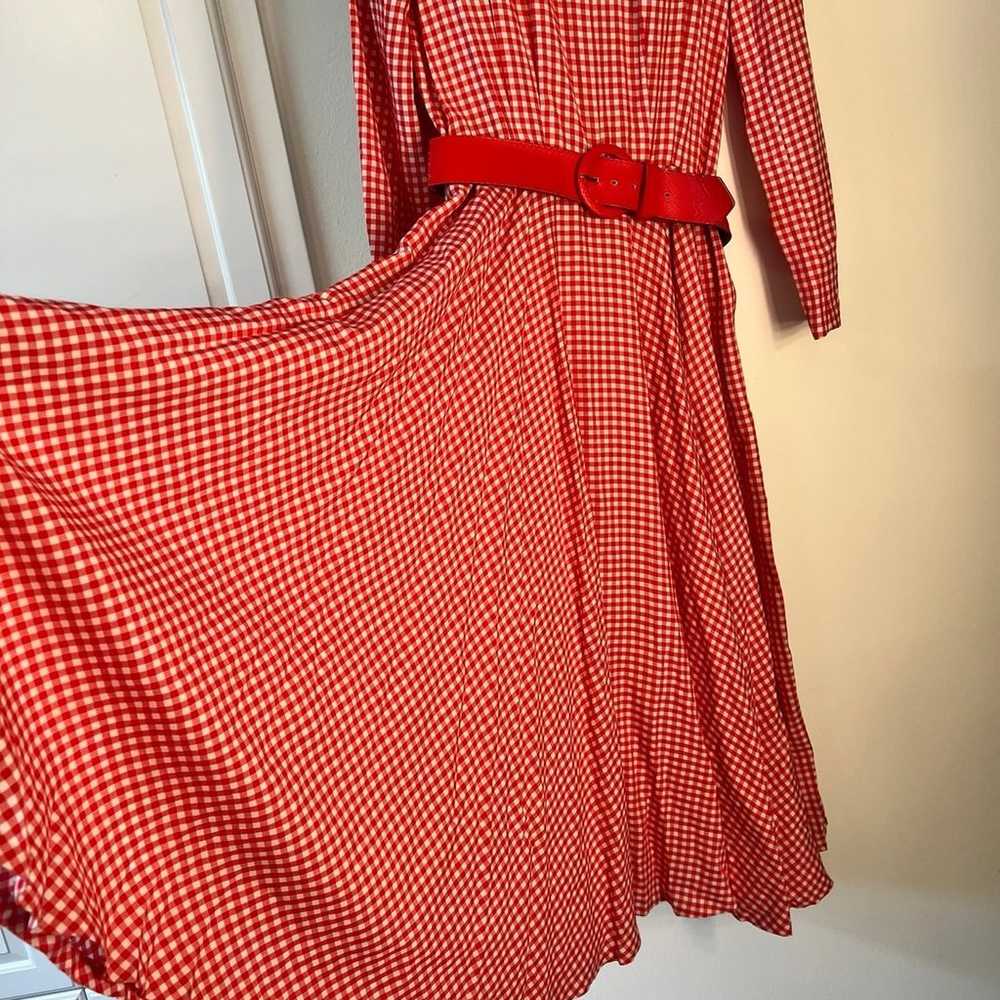 Vintage Liz Claiborne Red Gingham Dress - image 4