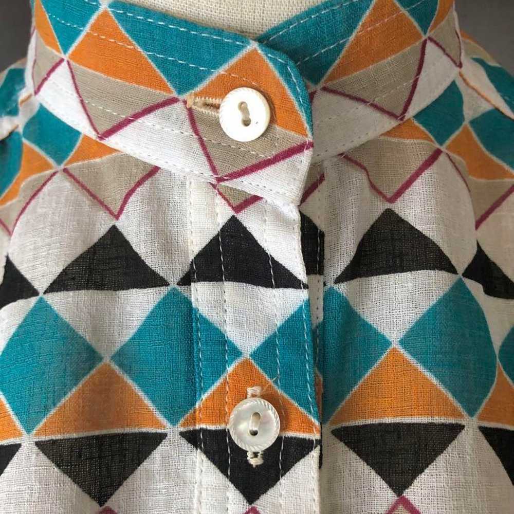 vintage clothing * geometric pattern * all-over d… - image 10