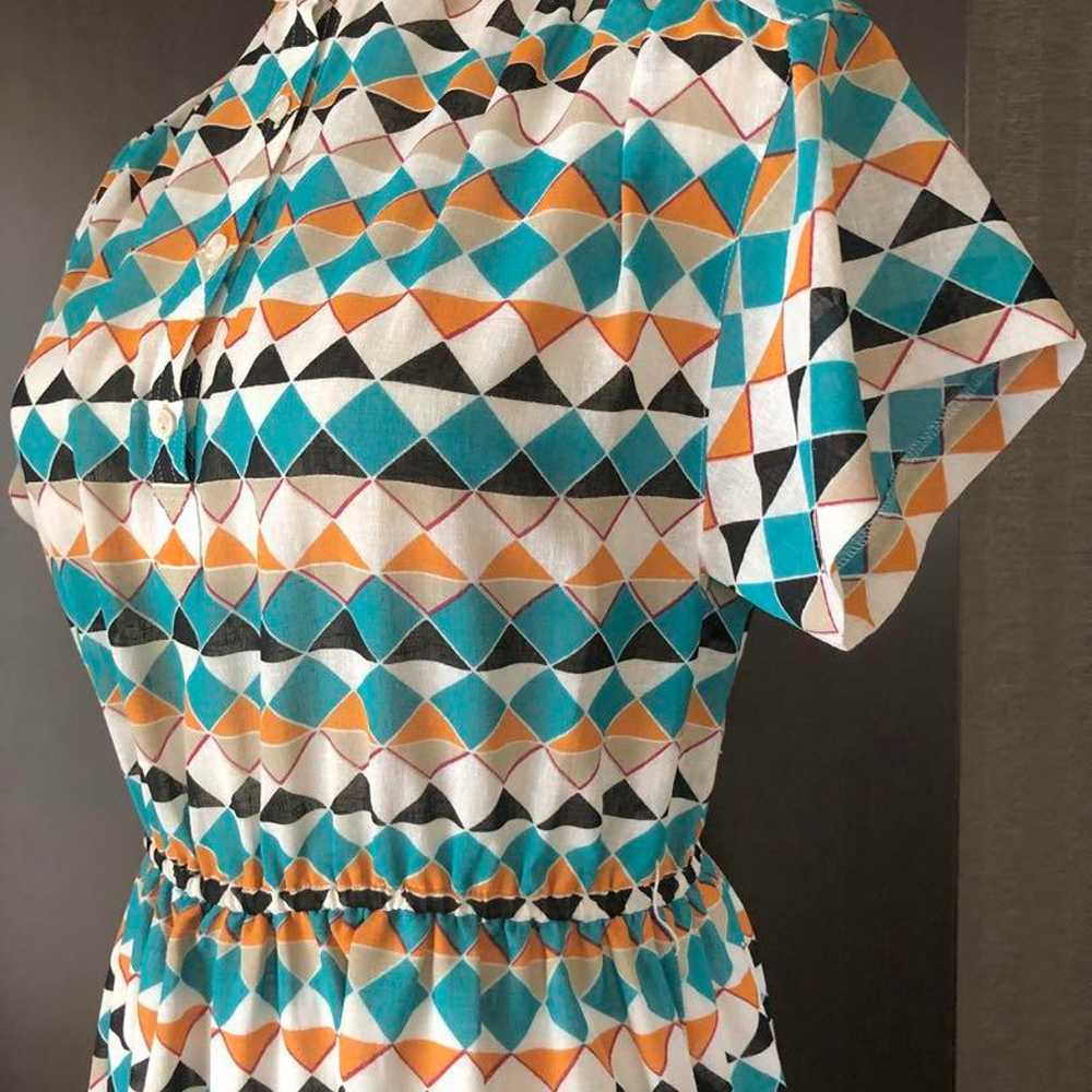 vintage clothing * geometric pattern * all-over d… - image 11