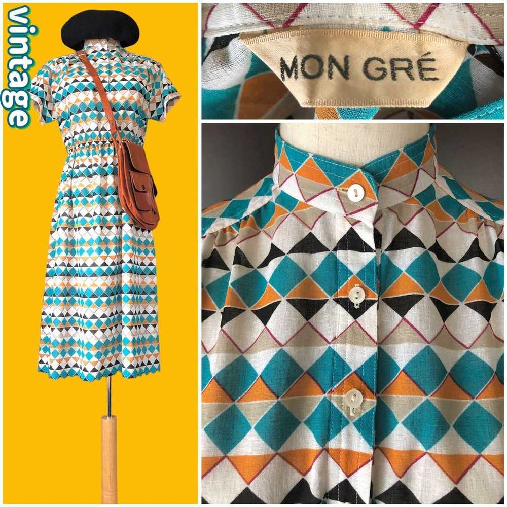 vintage clothing * geometric pattern * all-over d… - image 1