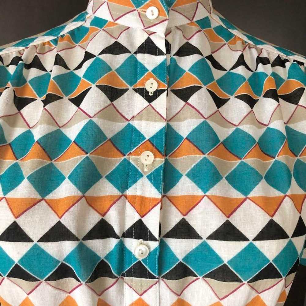 vintage clothing * geometric pattern * all-over d… - image 8