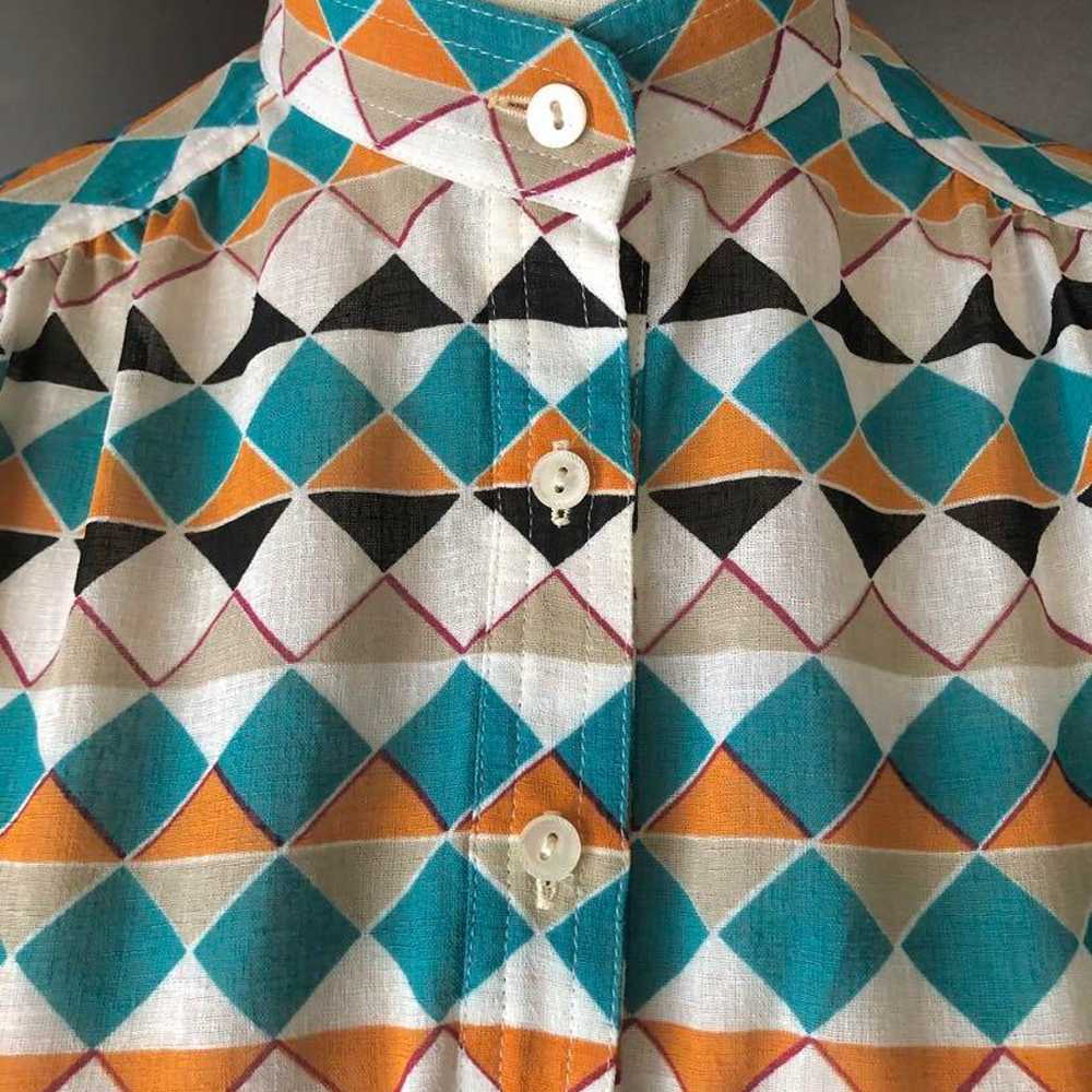 vintage clothing * geometric pattern * all-over d… - image 9