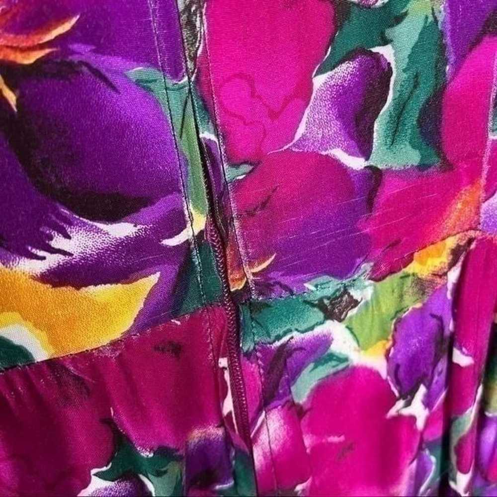 Vintage 80s Melanie Drucker Floral Midi Dress - image 12