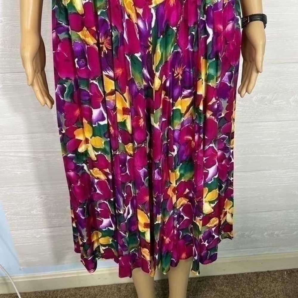 Vintage 80s Melanie Drucker Floral Midi Dress - image 3