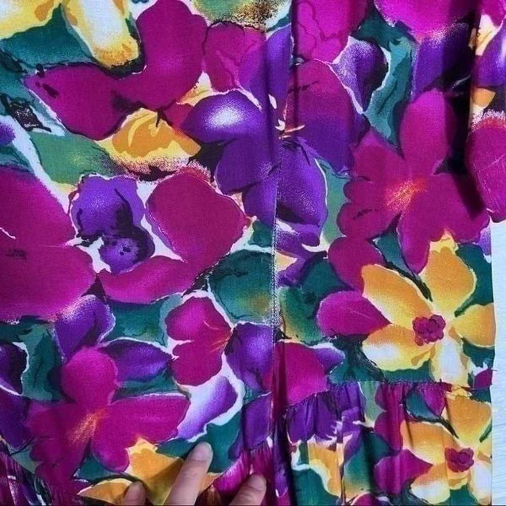 Vintage 80s Melanie Drucker Floral Midi Dress - image 6