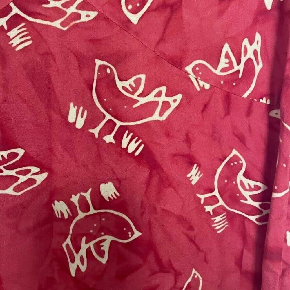 April Cornell Red Maxi Dress Bird Print MEDIUM Co… - image 3