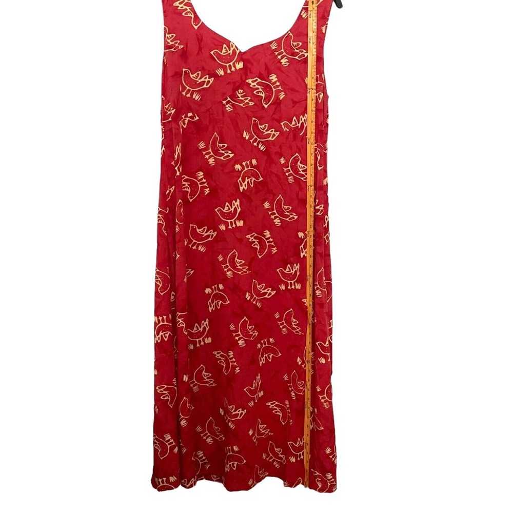 April Cornell Red Maxi Dress Bird Print MEDIUM Co… - image 7