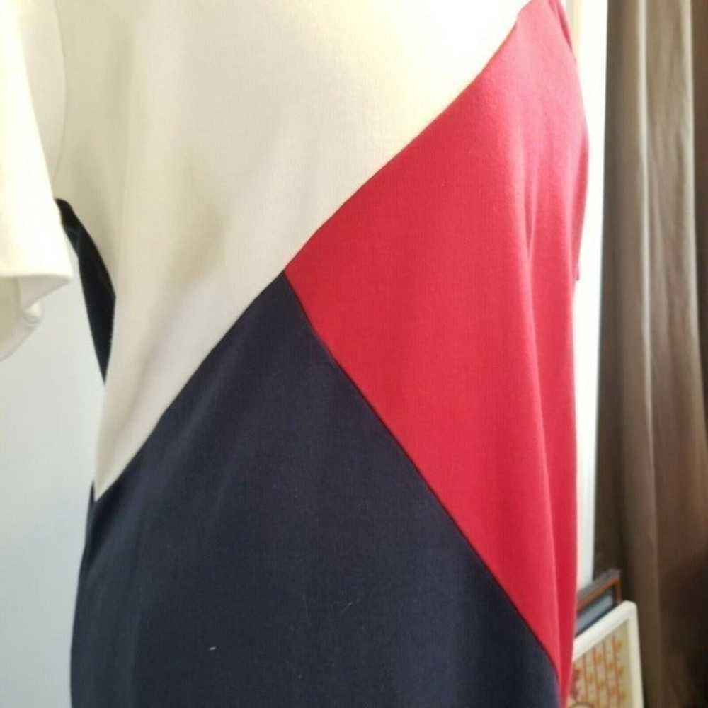 Vintage 90s Colorblock Maxi Dress Red Blue Casual… - image 3