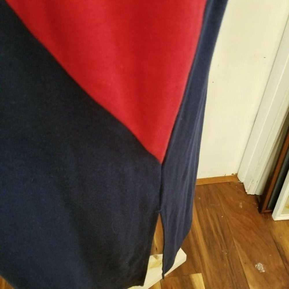 Vintage 90s Colorblock Maxi Dress Red Blue Casual… - image 4