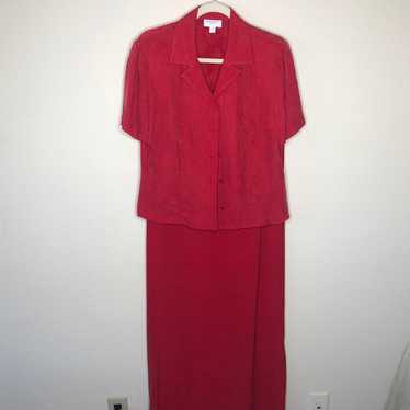 Vintage Liz Claiborne Red Dress Set 10 - image 1