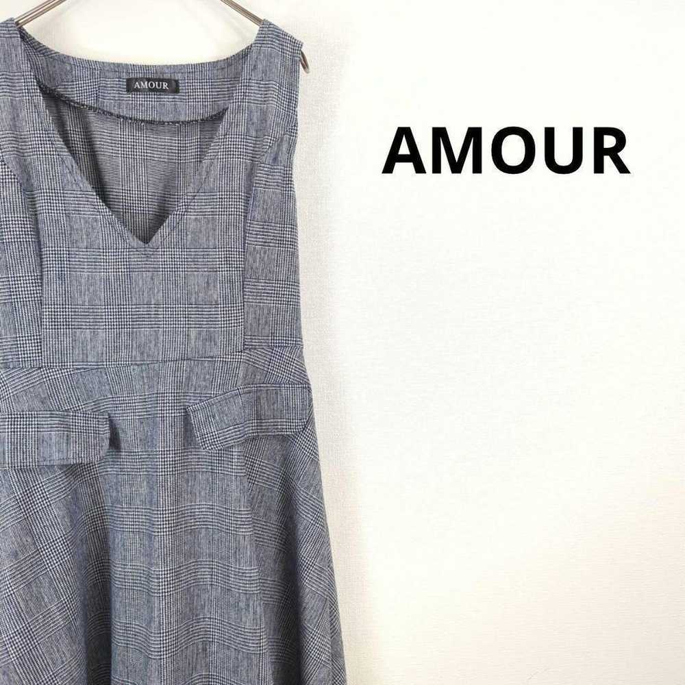 Excellent condition, Amour sleeveless check long … - image 1