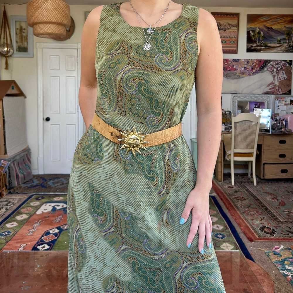 vintage 90s bohemian paisley double layered maxi … - image 5