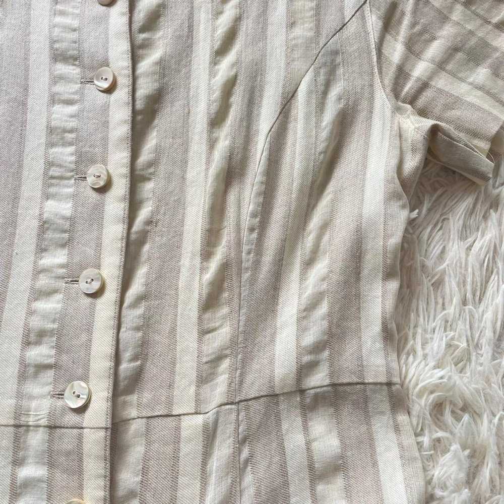 【Burberry】Linen Short-Sleeve Dress Shell Button S… - image 8