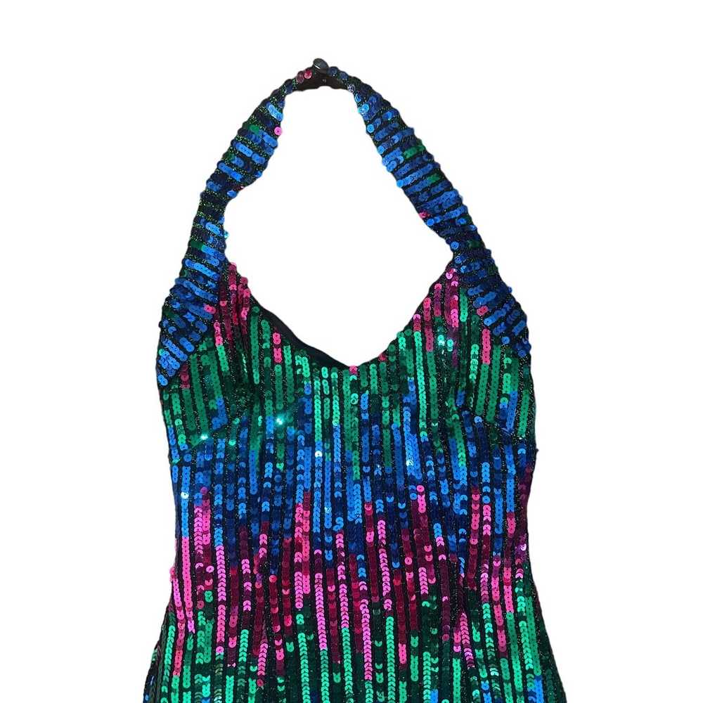 Vintage 8 Alyce Designs Sequin Halter Cocktail Pa… - image 2